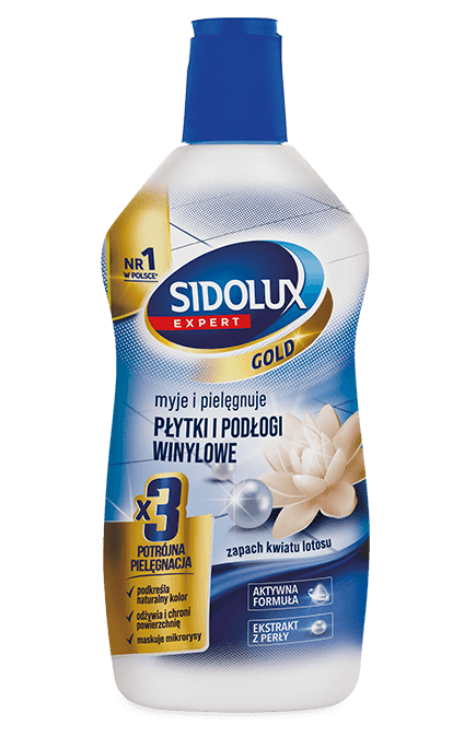 SIDOLUX EXPERT GOLD Миє та доглядає за плиткою та лінолеумом